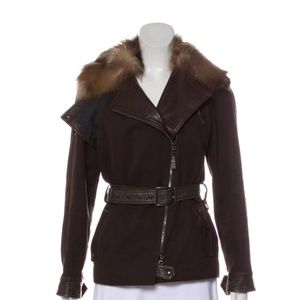 Henry Beguelin fur and leather-trimmed jacket